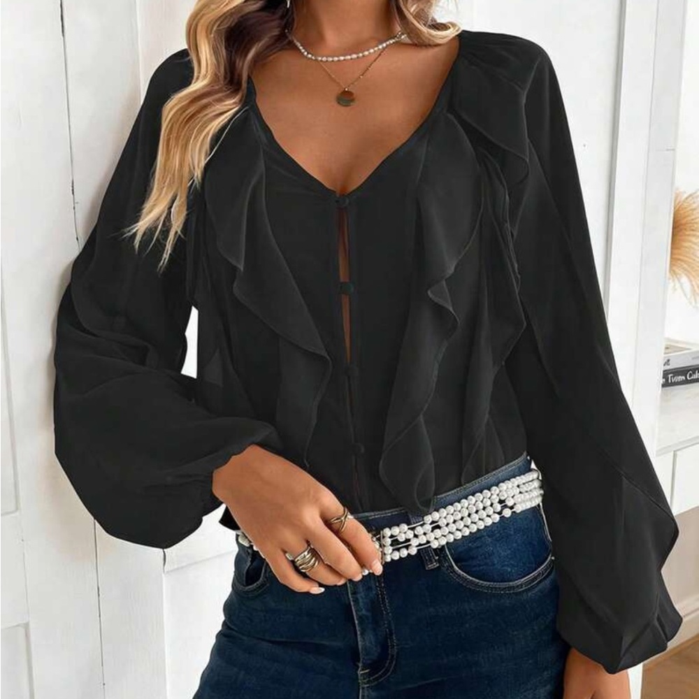 Elegant Black Women's Top